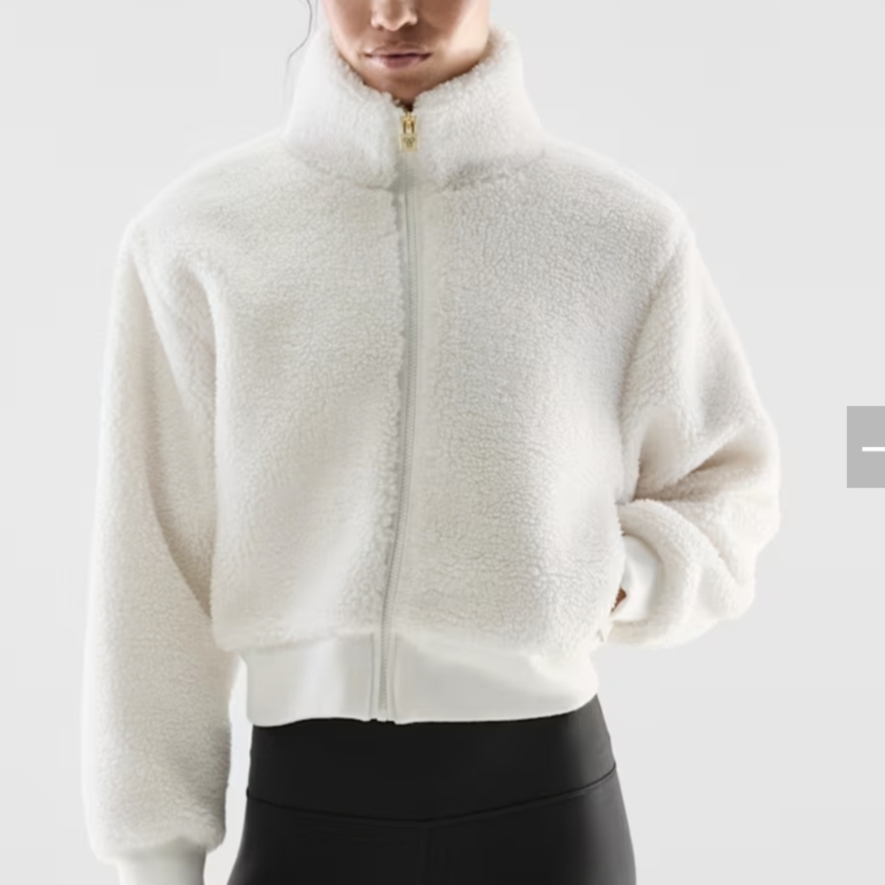 Teddy Fleece Zip-Up Jacket - White